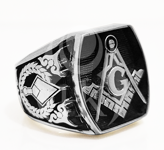 Square Top Masonic Ring